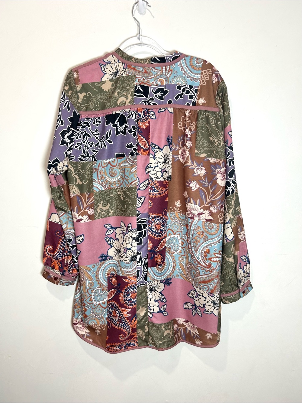 Soft Surroundings Tunic Top Patchwork Floral Paisley Women L Alvadore Fleur Boho - Picture 12 of 16